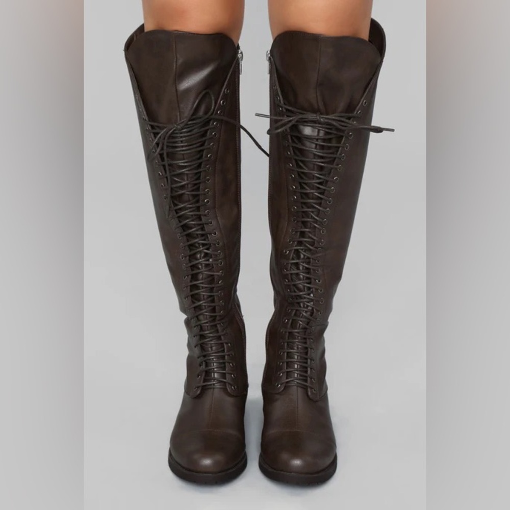 Street Style Brown Lace-Up Boots NEW 🏷️